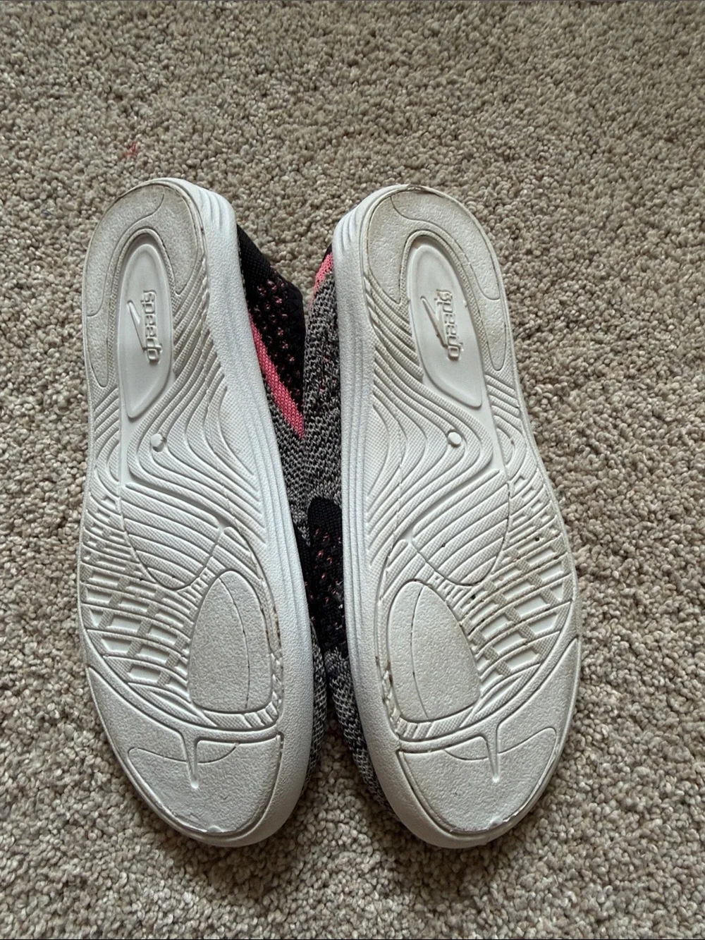 Speedo Junior Girls Surf Strider Water Shoes - Heather Gray & Pink Medium 2/3